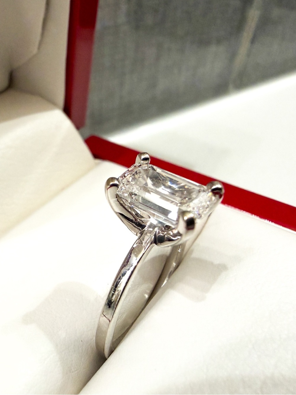 James Allen Emerald 1.97 carat F color VVS2 Lab Diamond 14K WG Engagement Ring 5